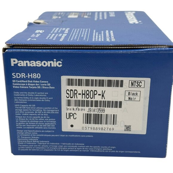 Panasonic SDR-H80 60GB Digital Camcorder HDD/DD 70X Optical Ultra Zoom NIB - Picture 2 of 10